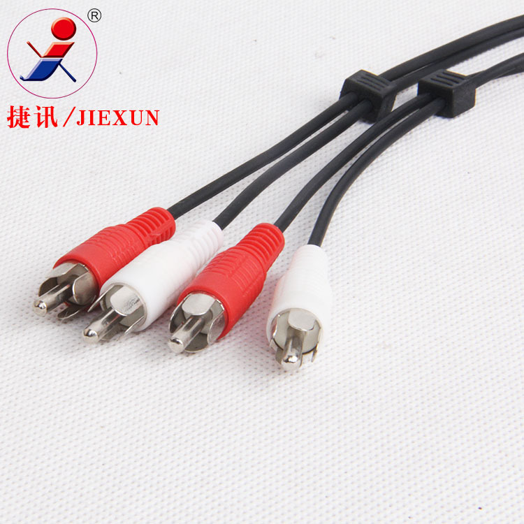 捷讯出口现货 3m镀镍铜包钢红白玉米2RCA转2RCA音频线 四头AV线
