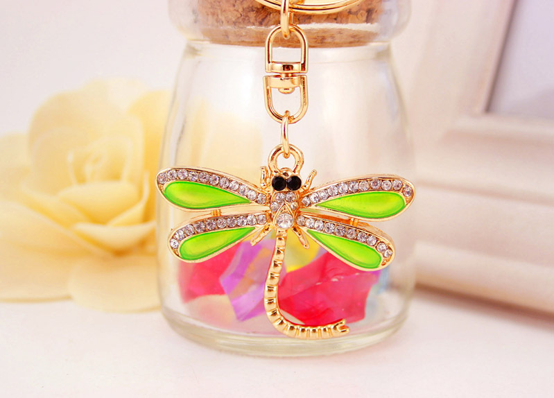 Dripping Craft Small Gift Green Dragonfly Keychain display picture 6