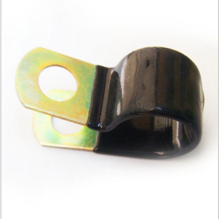 厂家生产汽标Q686单管弹性夹片 套胶电线管夹 线夹