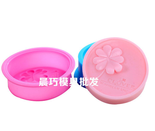 Supply of single round English four-leaf clover cake mold, handmade soap silicone mold, soap output is about 75 grams
