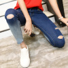 spring gradual change jeans small leg trousers worn thin jeans