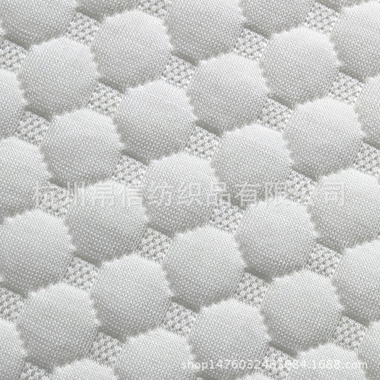 厂家供应 针织提花床垫记忆枕枕套人棉夹丝空气层乳胶枕家纺布料