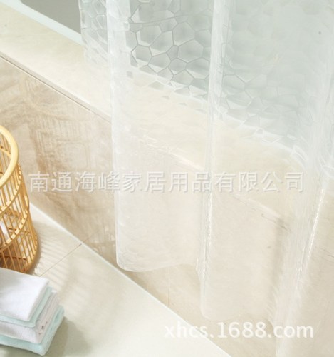 EVA Shower Curtain, Waterproof and Mold-Resistant, Thickened 3D Shower Curtain, Water Cube Shower Curtain, Wholesale