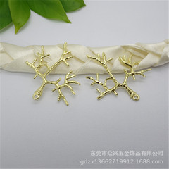 新款DIY手工飾品配件31*27MM 精緻樹枝小掛件 DIY純銅髮簪飾品