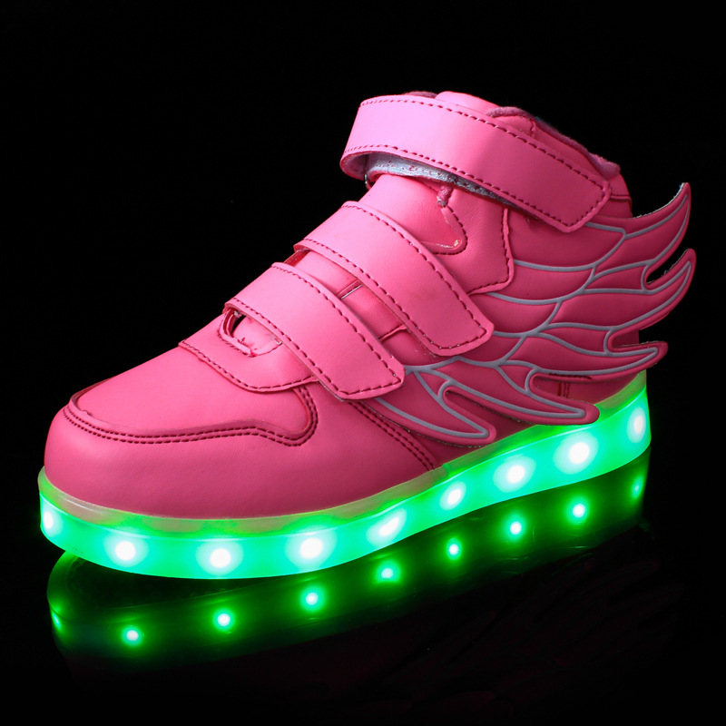 winged USB light shoes luminous boys 