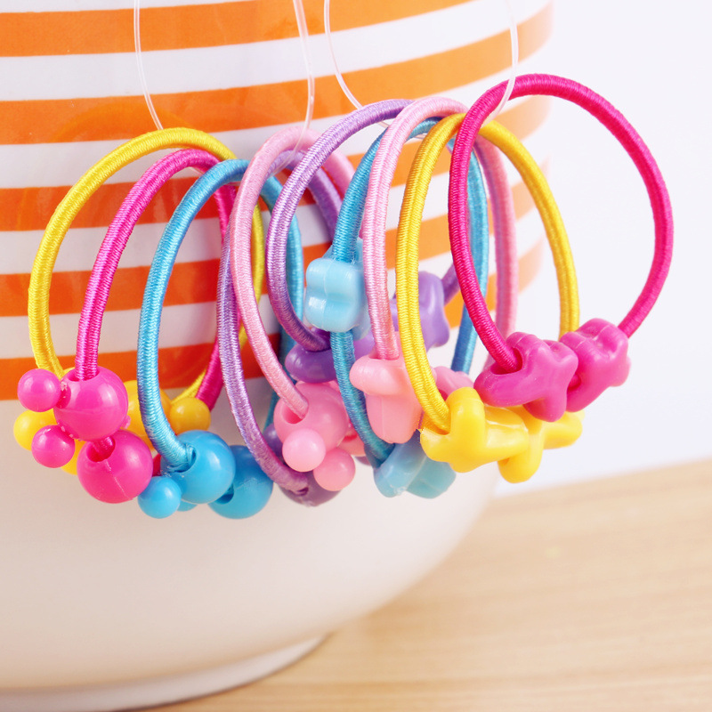 韩版儿童皮筋小孩发圈 糖果色卡通儿童头绳发饰2元店饰品厂家批发|ru