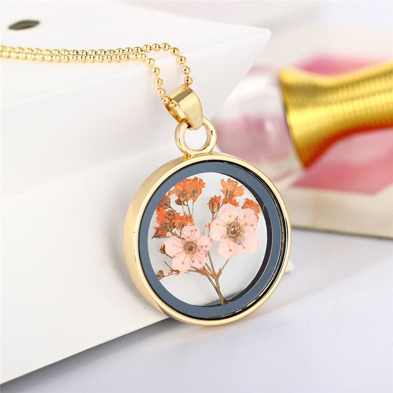Fashion Natural Plant Specimens Dried Flower Pendent Necklace Wholesale Nihaojewelry display picture 14