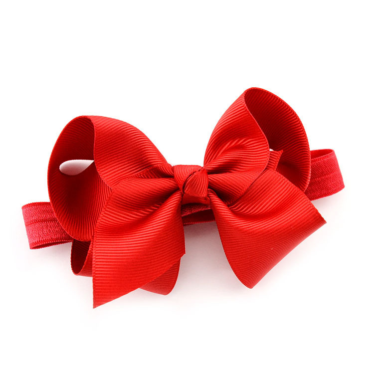 Children's Handmade Solid Color Flower Bow Baby Headband Wholesale display picture 4