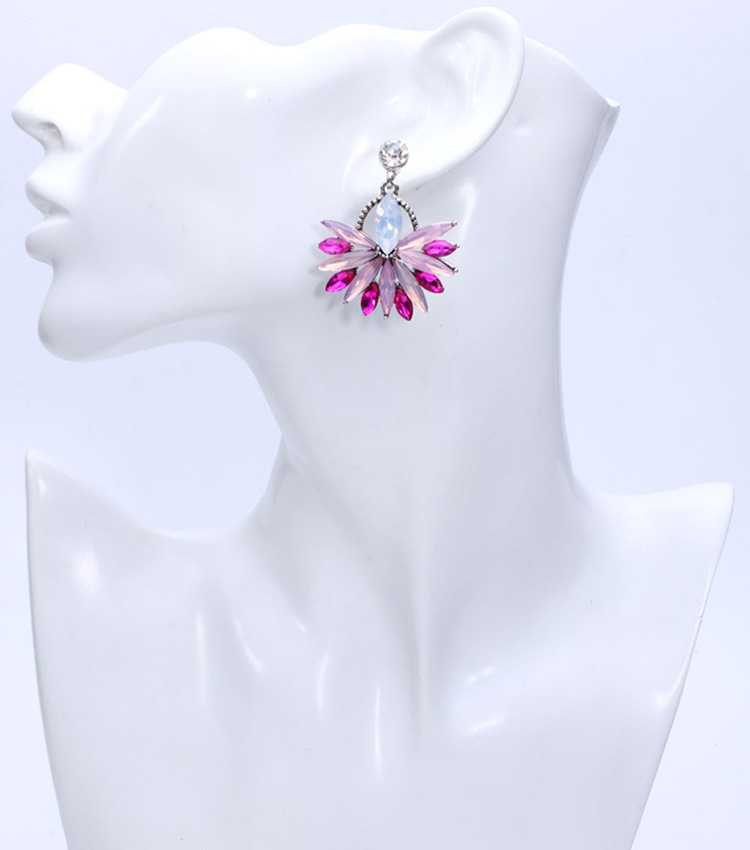 Temperament Alloy Diamond Flower Wild Earrings Wholesale display picture 2