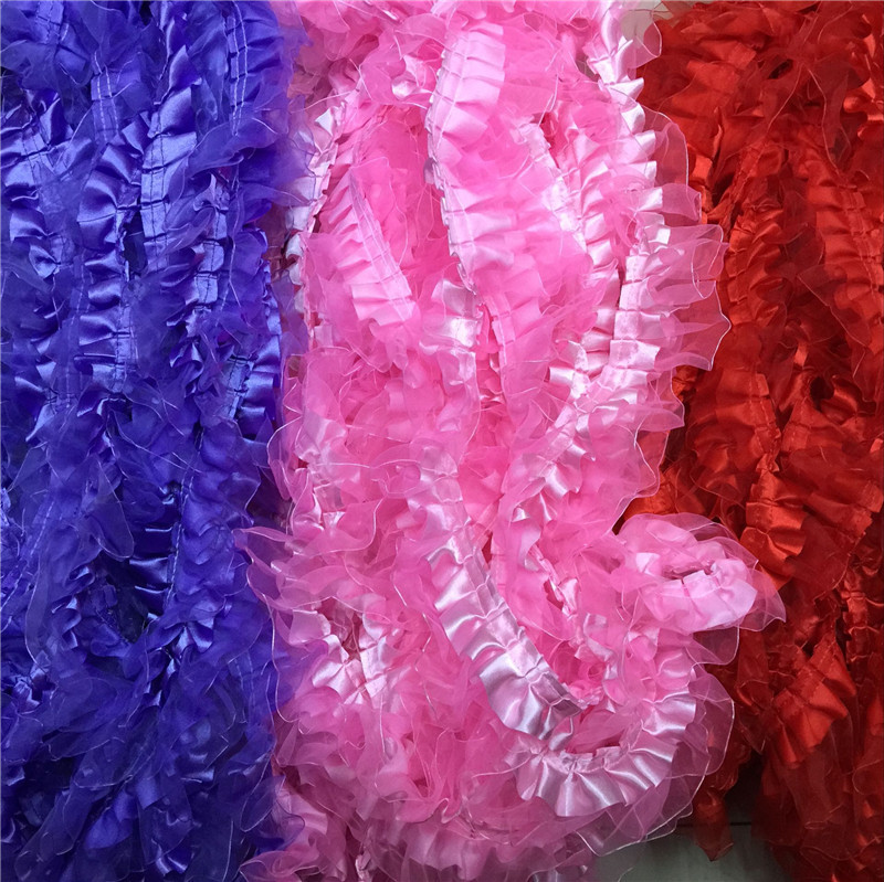 供应双层蕾丝花边 缎带花边 DIY卡通花束材料 窗帘花边 服装辅料