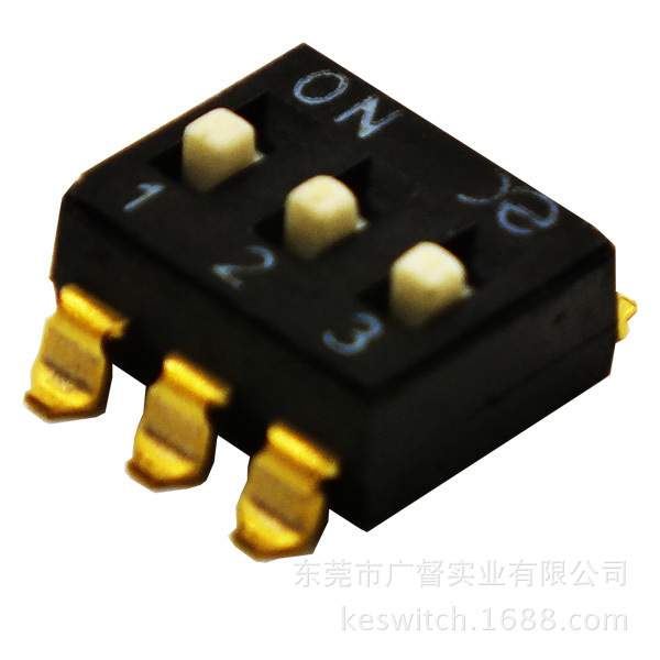 厂家直销台湾正品DSIC03LSGET黑色顶拨贴片耐高温拨码开关