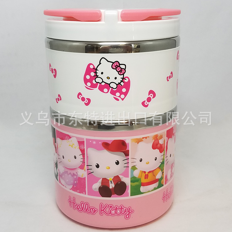 Stainless steel round lunch box in cartoon shape, children's Frozen Big white robot cat food box, student picnic lunch box detail image 11