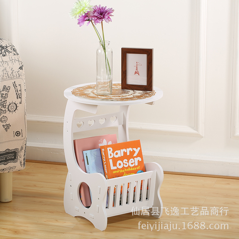 Creative new modern coffee table simplicity round small table idyllic coffee table wooden plastic board fashion magazine table