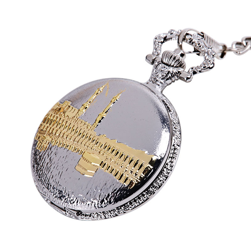 Large thick chain Gold Tower classical retro pocket watch gold pocket watch a generation of 24122