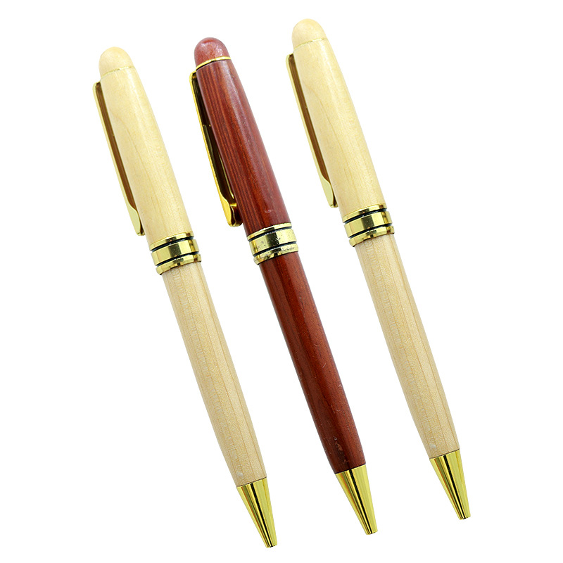 goods in stock Rosewood Shiraki Maple rotate Oily ball pen Bamboo Retro CNPC pen write to work in an office non-slip
