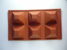 六连金字塔蛋糕冰格模具 硅胶烤盘 DIY烘焙模具 H2480蛋糕模多因