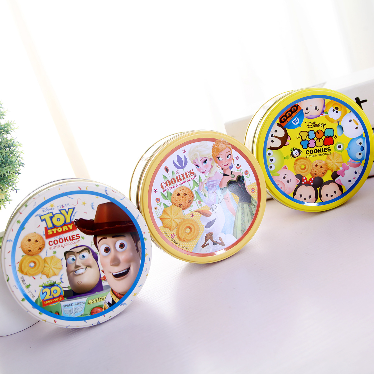 Disy迪尼儿童动画曲奇饼干礼盒 生日新年礼物 铁盒130g