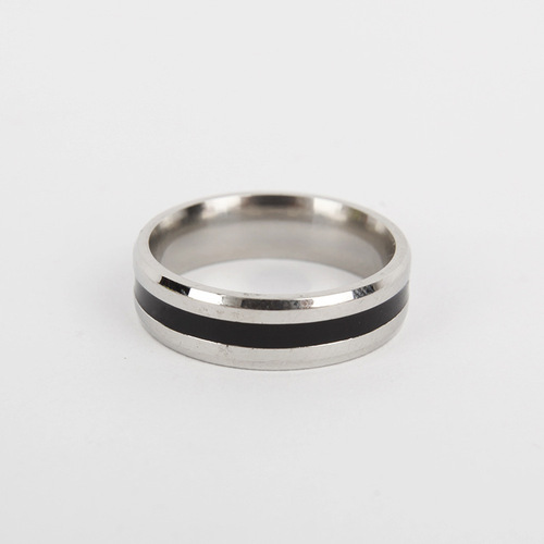 Beijing Love Story Same Style Mirror Double Beveled Magic Glue Titanium Steel Ring Stainless Steel Ring Factory Direct Sales