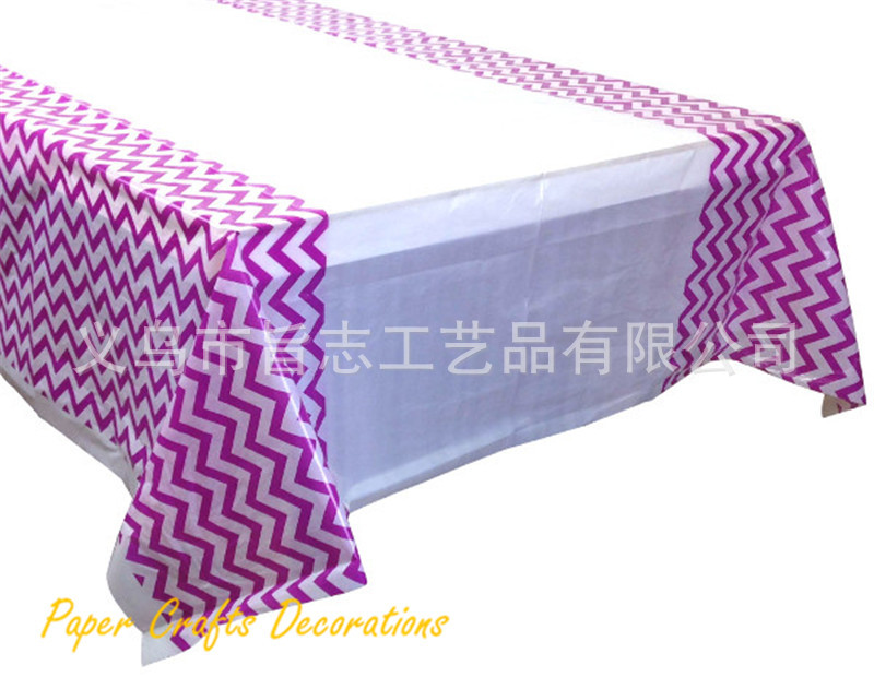 plum-chevron-plastic-tableclot