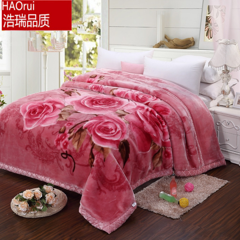 毛毯拉舍尔毯子秋冬季礼品加厚双层盖毯婚庆毯超柔厚厂家批发