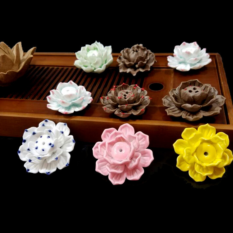 Jingdezhen Ceramic Lotus Xiangjian Back incense Incense plate Aromatherapy Incense holder Lotus wholesale