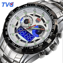 电子运动国产腕表双显示男款手表 高档精钢防水手表 外贸热销