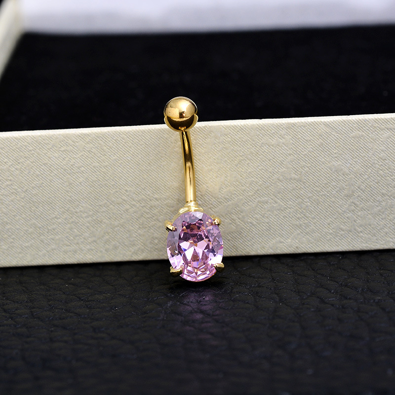 Hot Sale Medical Steel Square Round Navel Ring Belly Button Jewelry for Women detail image 8