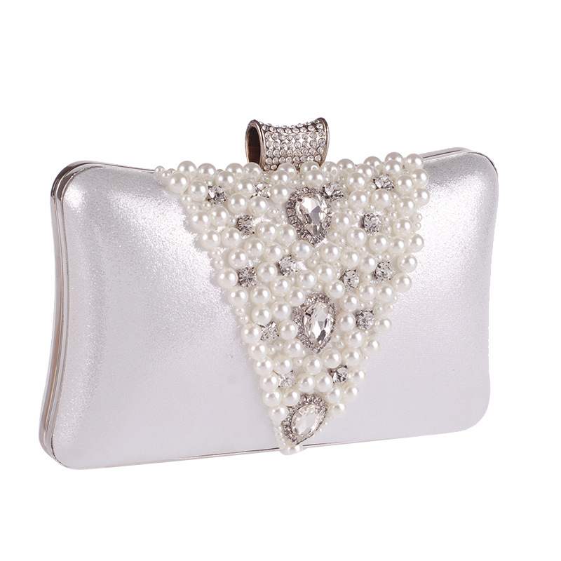 Bolso De Mujer Bolso De Fiesta De Noche De Diamantes Cóctel Bolso De Perlas Bolso De Vestir display picture 19