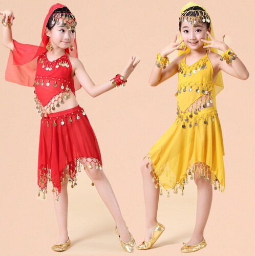 Children's Indian dance costumes, toddlers' Xinjiang dance costumes, girls' ethnic dance costumes, princess skirt suits