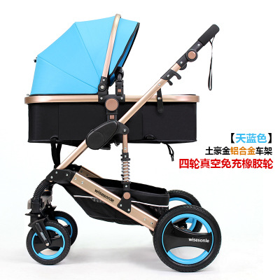 Wisesonle zhierle cochecito de bebé alto paisaje reclinable plegable ligero amortiguador los niños carro