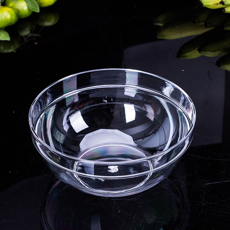 Creative acrylic round salad bowl thickened transparent hotel household vegetable lotus bowl tableware tea plastic