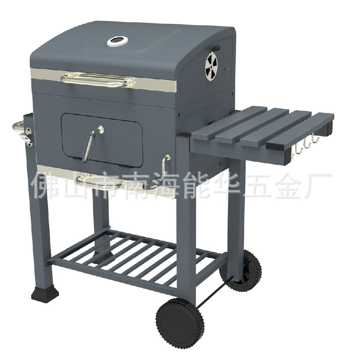 Parrilla de Barbacoa con Ruedas de Hierro Gran Área de Cocción para Exteriores