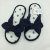 Demi-season non-slip knitted slippers with bow