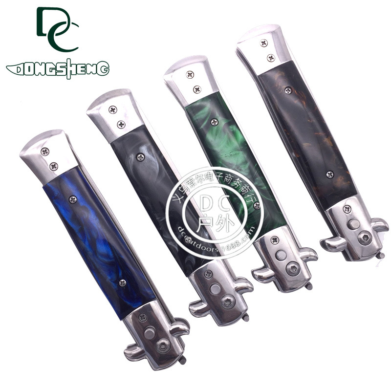 品质自动不锈钢弹簧梳 宠物梳口袋梳 练习训练刀折叠梳子跳梳