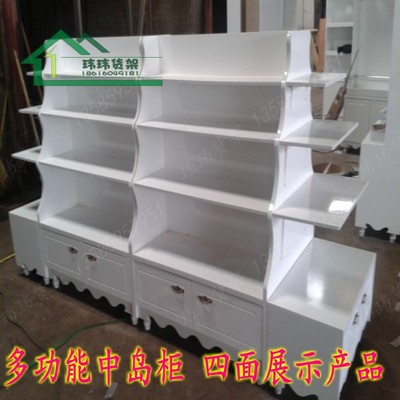 欧式饰品展示柜鞋包矮柜中岛柜流水台烤漆货架化妆品货架礼品货柜|ru