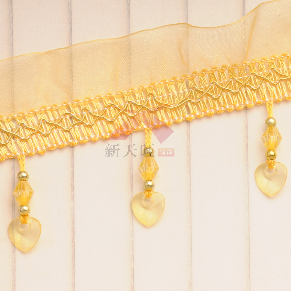 窗帘配件/辅料装饰/丝带爱心/边穗/ 纱边爱心珠子