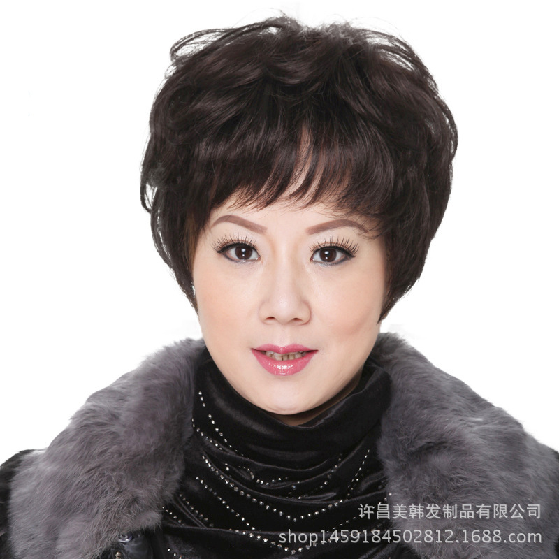 Special Offer New Full Human Hair Wig for Women with Fluffy Short Curly Hair, Fashionable Wig for Middle-Aged and Elderly Ladies Special Offer New Full Human Hair Wig for Women with Fluffy Short Curly Hair, Fashionable Wig for Middle-Aged and Elderly Ladies