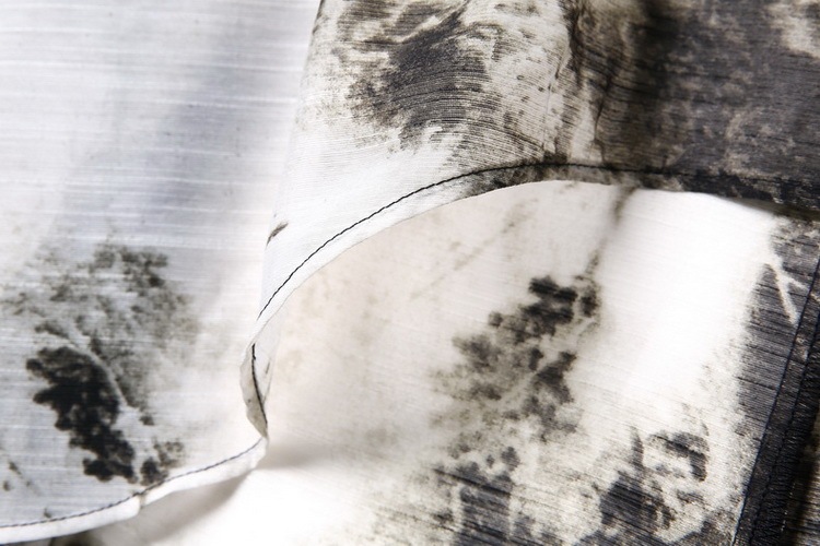 春夏新款 歐美復古 古典水墨印花拼接氣質薄外套