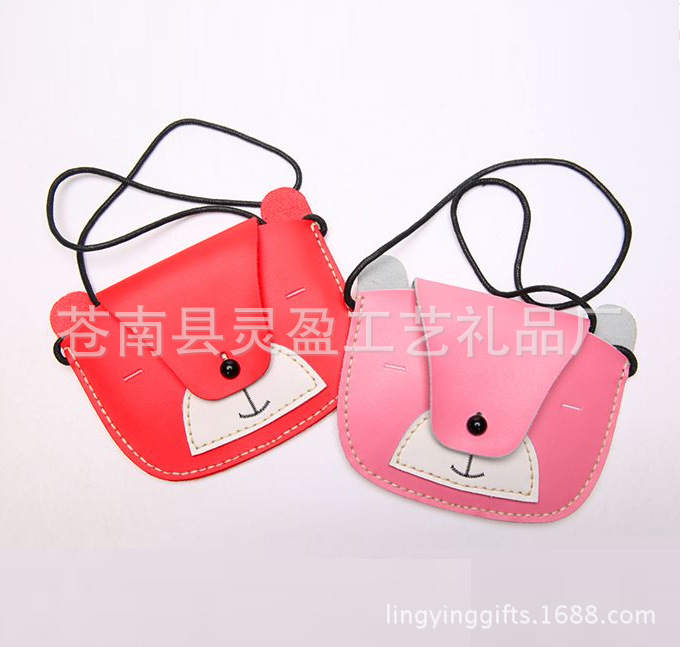 厂家定做 手工DIY小狐狸真皮零钱包套装 卡通动物牛皮情侣钱包