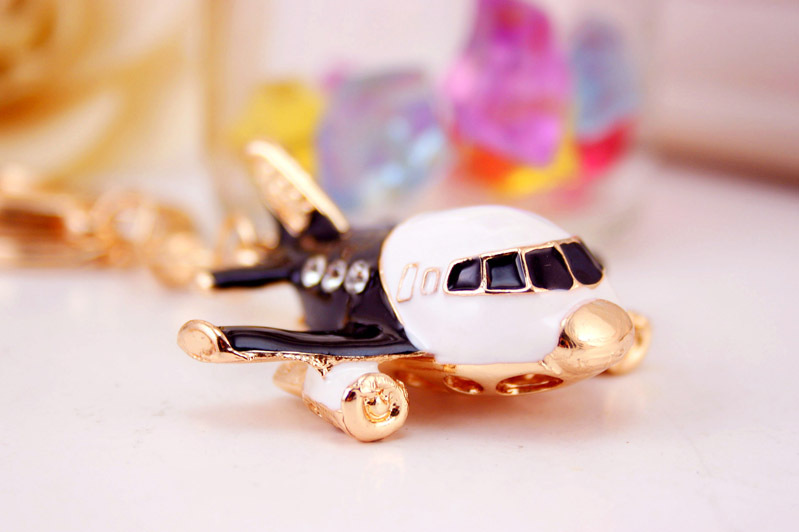 36g Weight Alloy, Metal Material Constellation Pattern Unisex Gender Coffee, Red, Blue, Black Color Korean Creative Cute Civil Aviation Small Aircraft Model Metal Keychain Wholesale 16