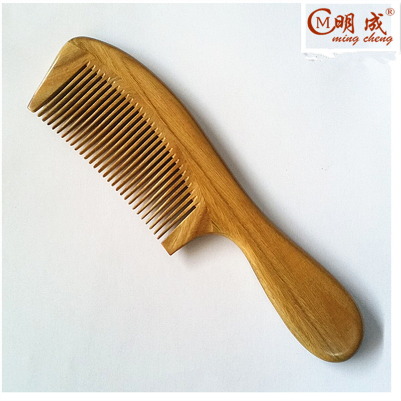 桂林明成檀木梳绿檀木梳梳20-2手柄宽齿细齿美发梳顺发经络按摩梳-阿里巴巴