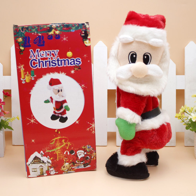 Giáng sinh điện Santa Claus đồ chơi năng động lắc hip nhạc điện búp bê đồ chơi Giáng sinh trang trí quà tặng Trang trí giáng sinh
