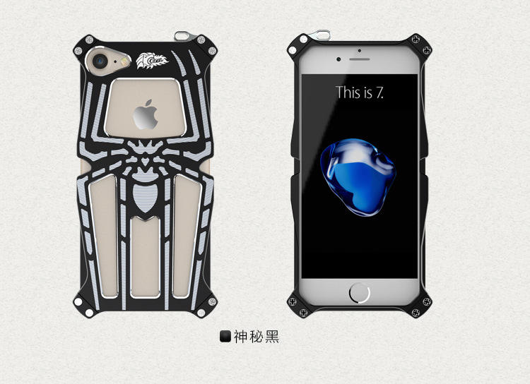 CECIL Spider-Man Aerospace Aluminum Shockproof Metal Shell Case Cover for Apple iPhone 7 & iPhone 7 Plus
