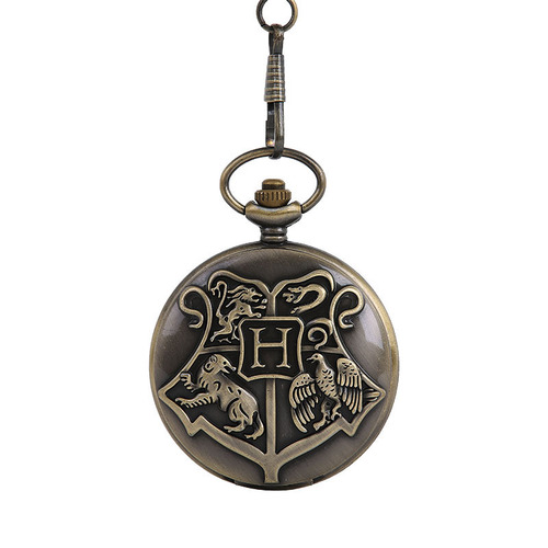 Large European and American style animal totem big H pocket watch large bronze Harry Potter pocket watch manufacturer wholesale 1069