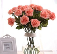 Mô phỏng hoa đơn nhánh cảm thấy ẩm hoa hồng nhân tạo hoa hồng nhà trang trí đám cưới nhà máy quà tặng bán buôn Hoa hồng mô phỏng
