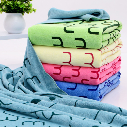 Direct factory supply ultra-fine fiber bath towel, printed, water-absorbent, quick-drying, non-shedding, 70*140 bath towel wholesale