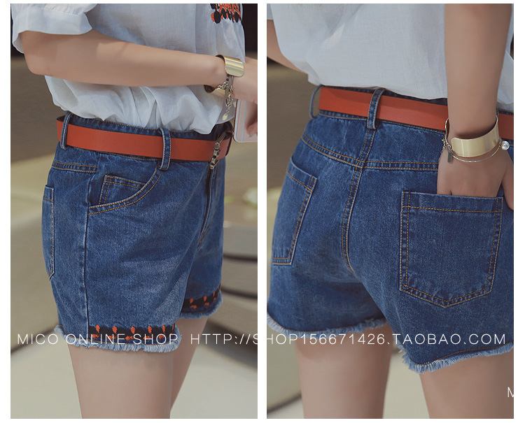 送腰帶牛仔短褲_03