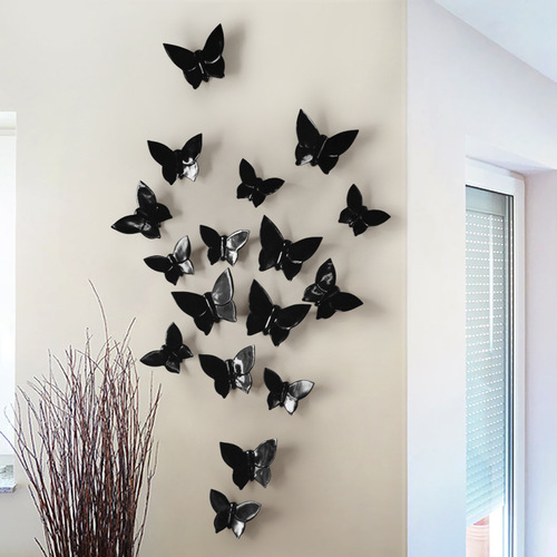 Cross-border wholesale resin simple three-dimensional butterfly TV background wall soft decoration wall decoration hotel wall decoration wall decoration