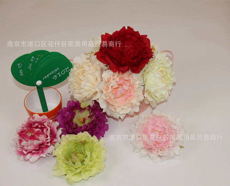 Искусственная пионовая головка Happy Peony, 15 см шелковая ткань, многоцветное свадебное декорирование