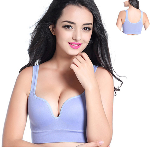 Spring and summer 3D sports bra without rims push-up yoga sleep shockproof running women's seamless underwear beauty vest